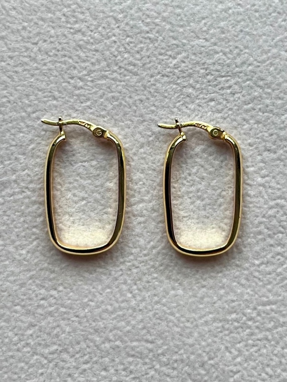 E119 | Rectangular Latch Back Hoop Earrings